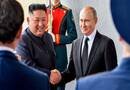 Kim Dzsong Un észak-koreai vezető és Vlagyimir Putyin orosz elnök.