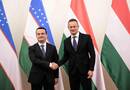 Szijjártó Péter és Laziz Kudratov üzbég beruházási, ipari és kereskedelmi miniszter.