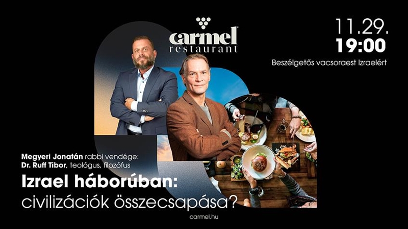 Izrael háborúban: civilizációk összecsapása? Beszélgetős vacsoraest Izraelért