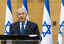 Benjámin Netanjahu, a Likud párt elnöke beszél a jeruzsálemi parlamentben.