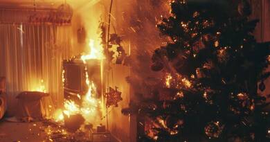 Karácsonyi lakástüzek megelőzése. Lakásbiztosítás tűzkár 2025. Adventi koszorú és fényfüzér tűzveszély. Allianz, K&H, Uniqa biztosító tanácsai.