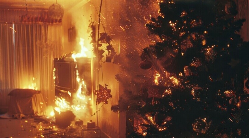 Karácsonyi lakástüzek megelőzése. Lakásbiztosítás tűzkár 2025. Adventi koszorú és fényfüzér tűzveszély. Allianz, K&H, Uniqa biztosító tanácsai.
