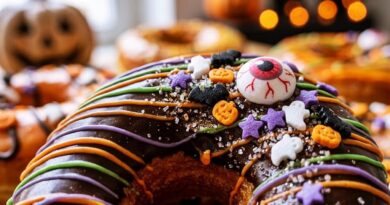 Halloween-i csokoládés-narancsos „pókháló” fánk recept